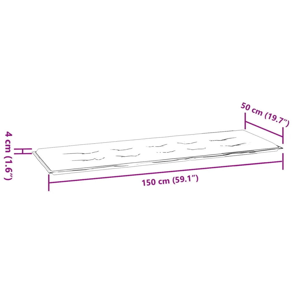 Cuscino per Panchina Foglia Motivo a foglia 150 x 50 x 3 cm 361154