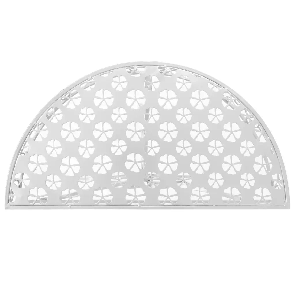 Tavolino Vintage in Metallo Semicircolare 72x36x74 cm Argento
