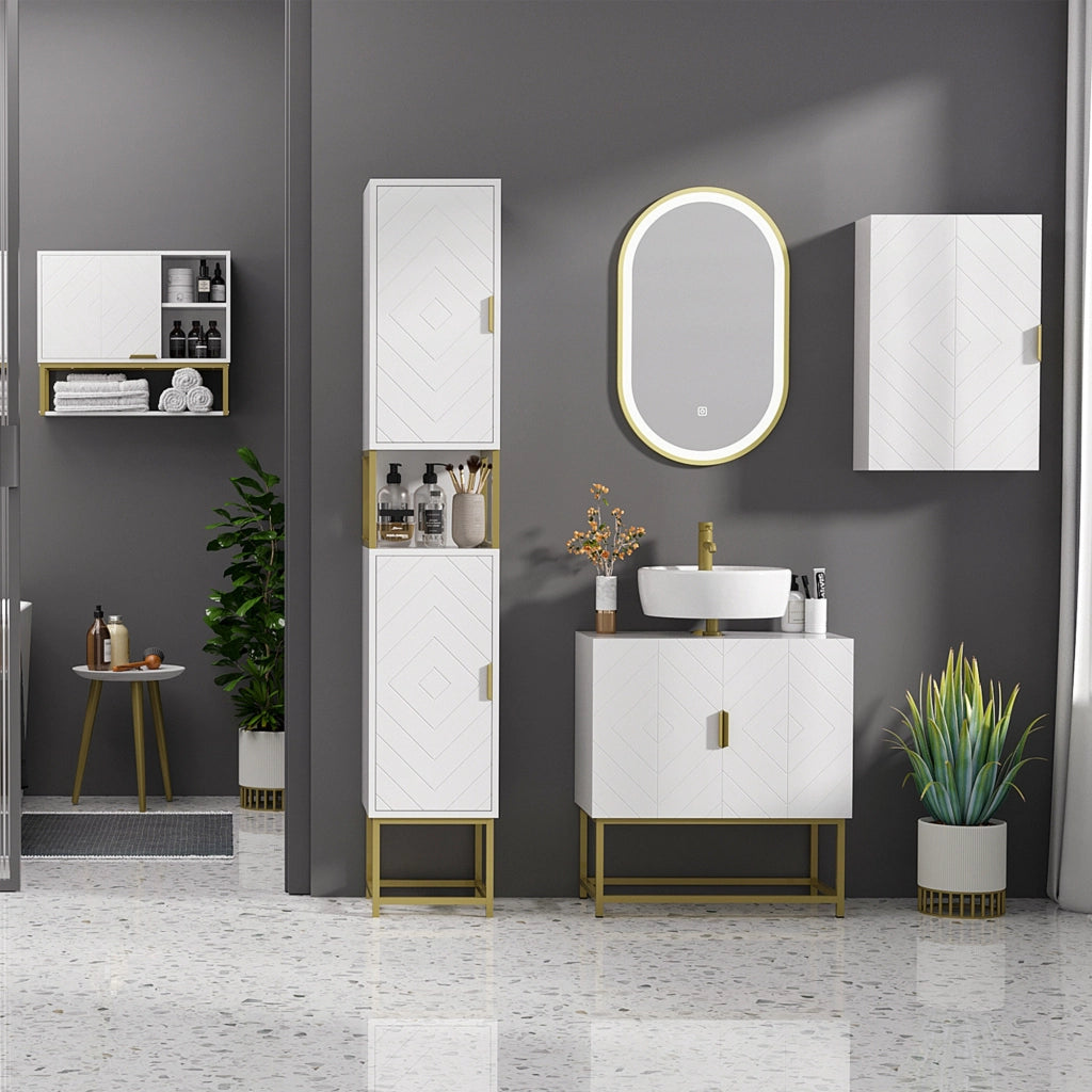 Mobile Bagno Sospeso ¨C zephmum ¨C Bianco 40x15x60 cm