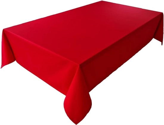 Tavolino con tovaglia di alta qualità in cotone 100% in diverse colori e misure - 120 x 200 cm, Rosso