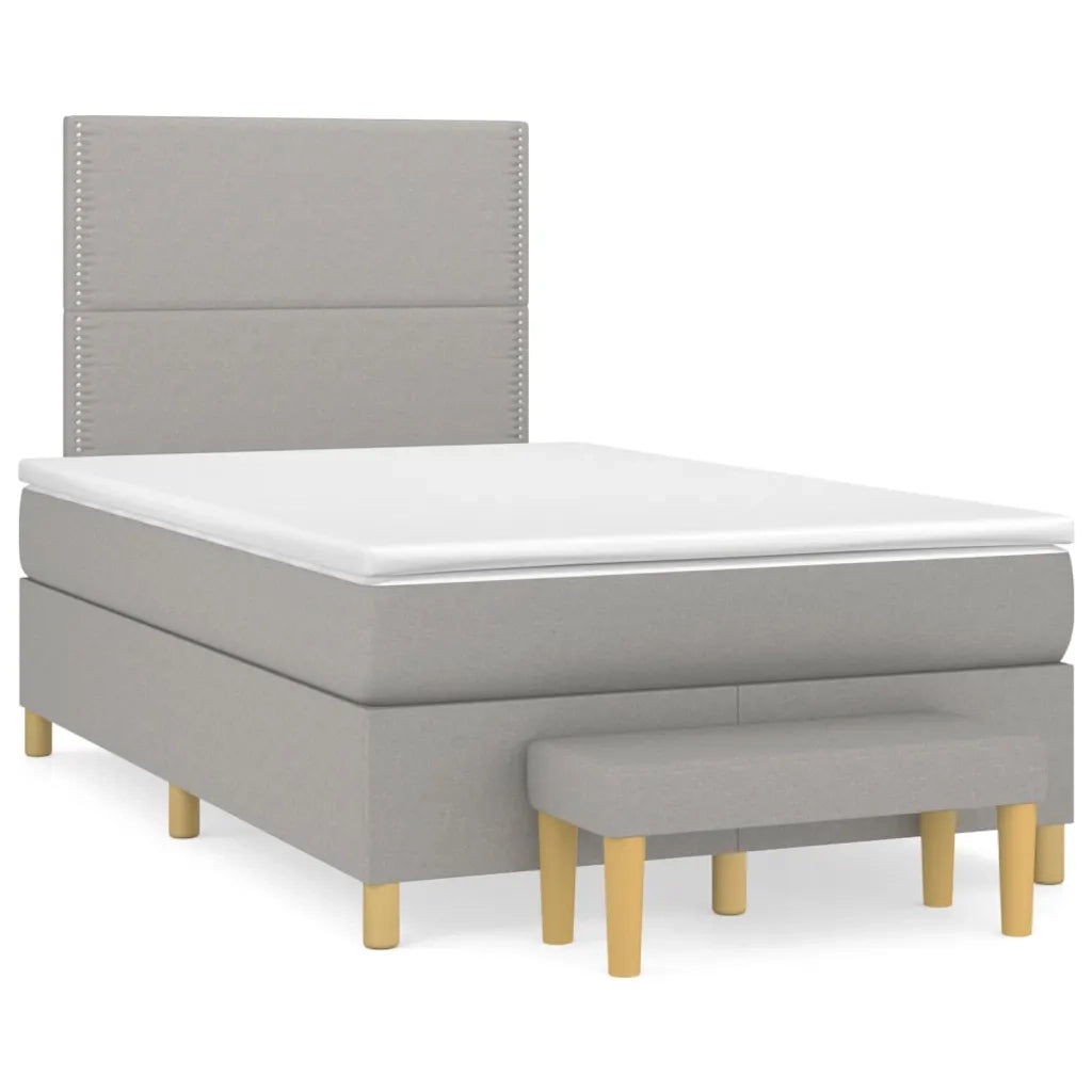 Giroletto a Molle con Materasso Grigio Chiaro 120x200cm Tessuto 3137061