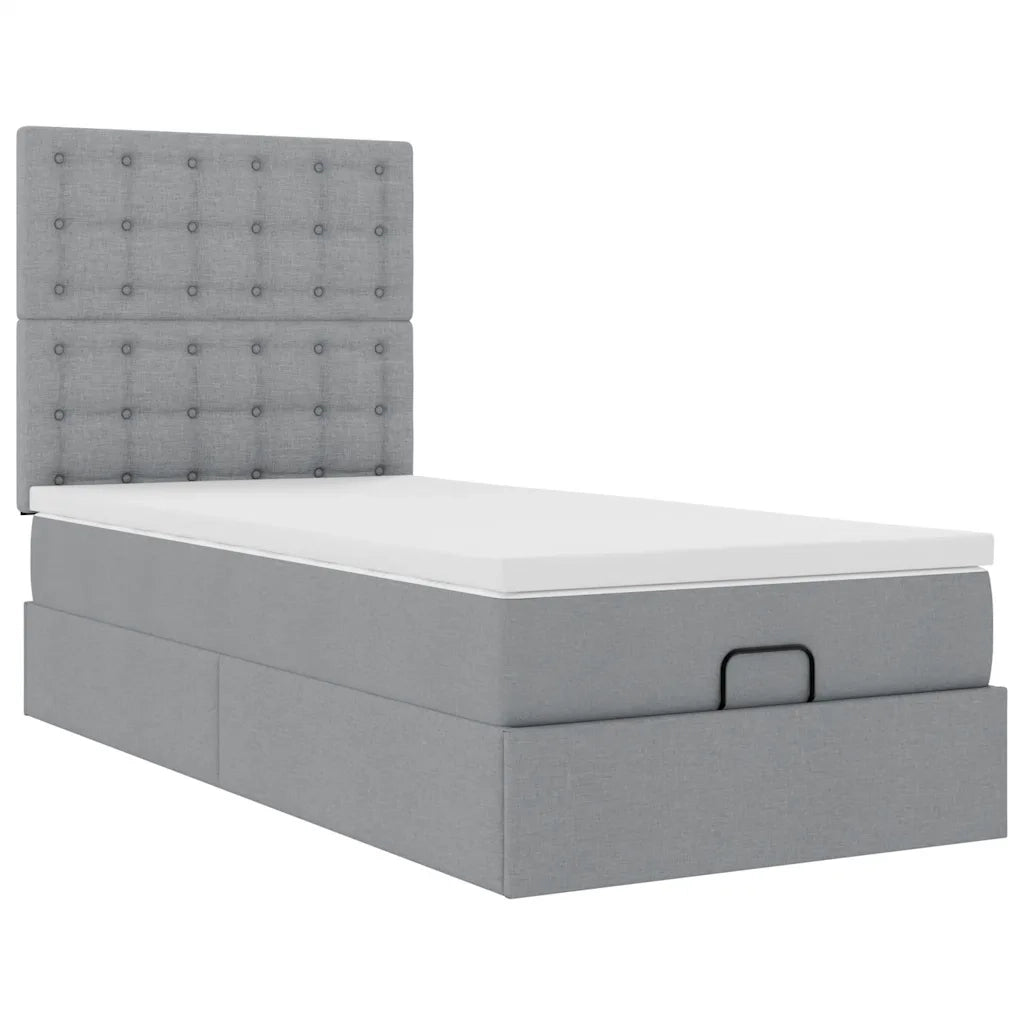 Struttura Letto Pouf con Materasso 90x190 cm in Tessuto 3313285