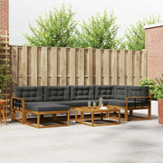 Set di divani da esterno con cuscino 7 pcs Naturale e Antracite