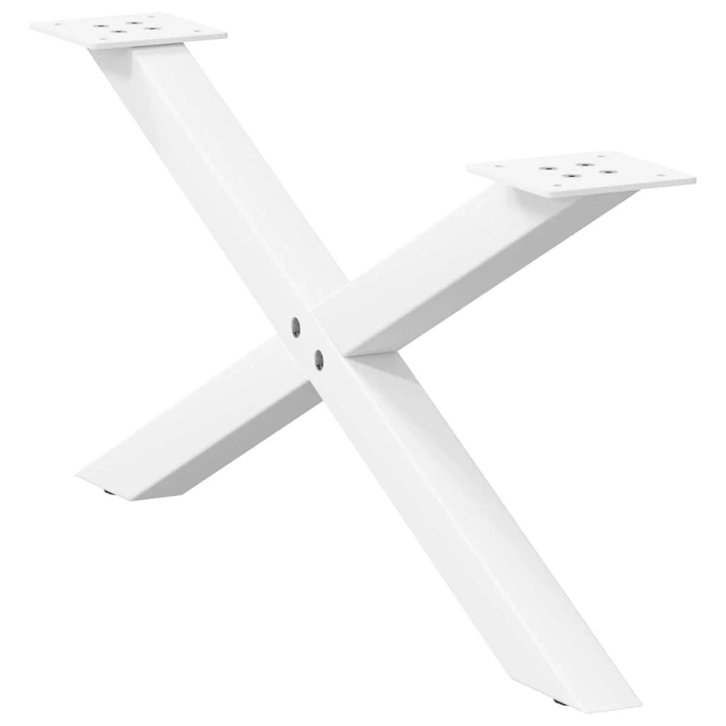 Set di 2 gambe per tavolino da caffè a forma di X 70 x 30 cm design moderno con piedini regolabili acciaio bianco 02_0057160