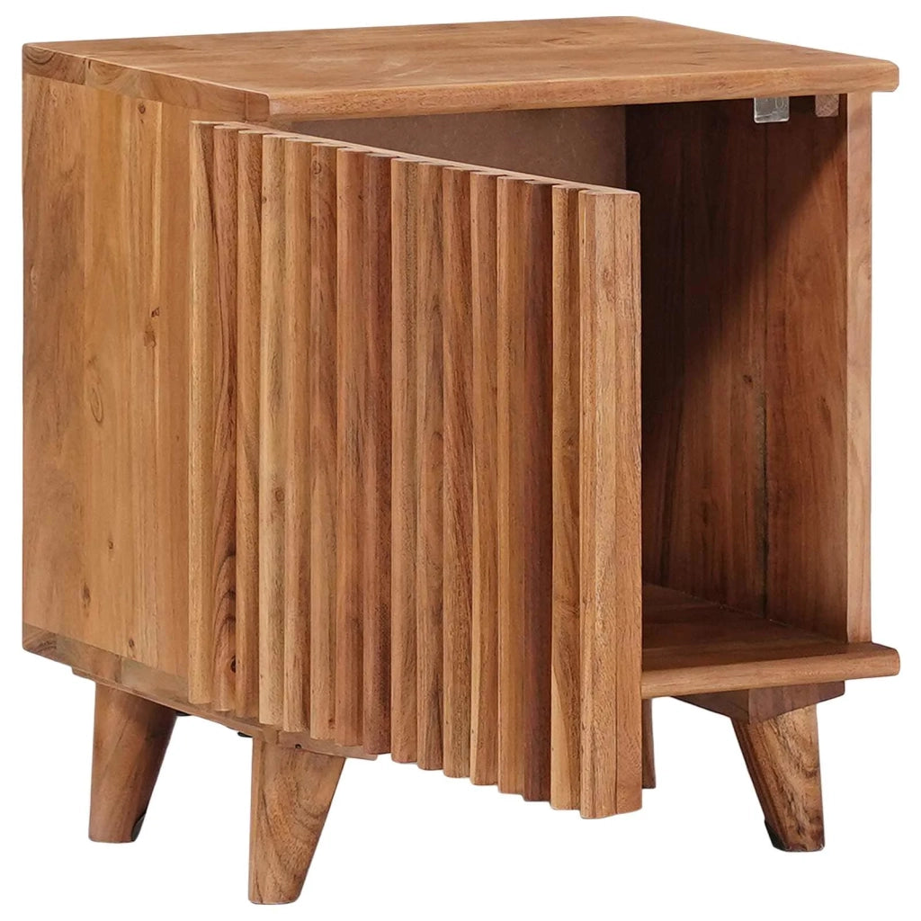 Comodino | Armadio da Notte | Mobiletto da notte a muro fatto a mano Marrone Teak 40 x 30 x 45 cm