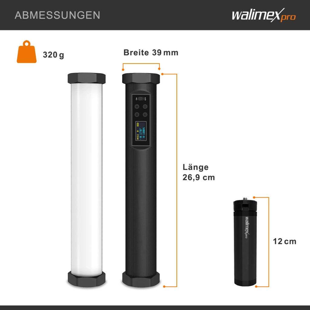 Tubo luminoso Small M10 RGB per illuminazione fotografica, Luce studio per foto video bicolore, con 9 effetti