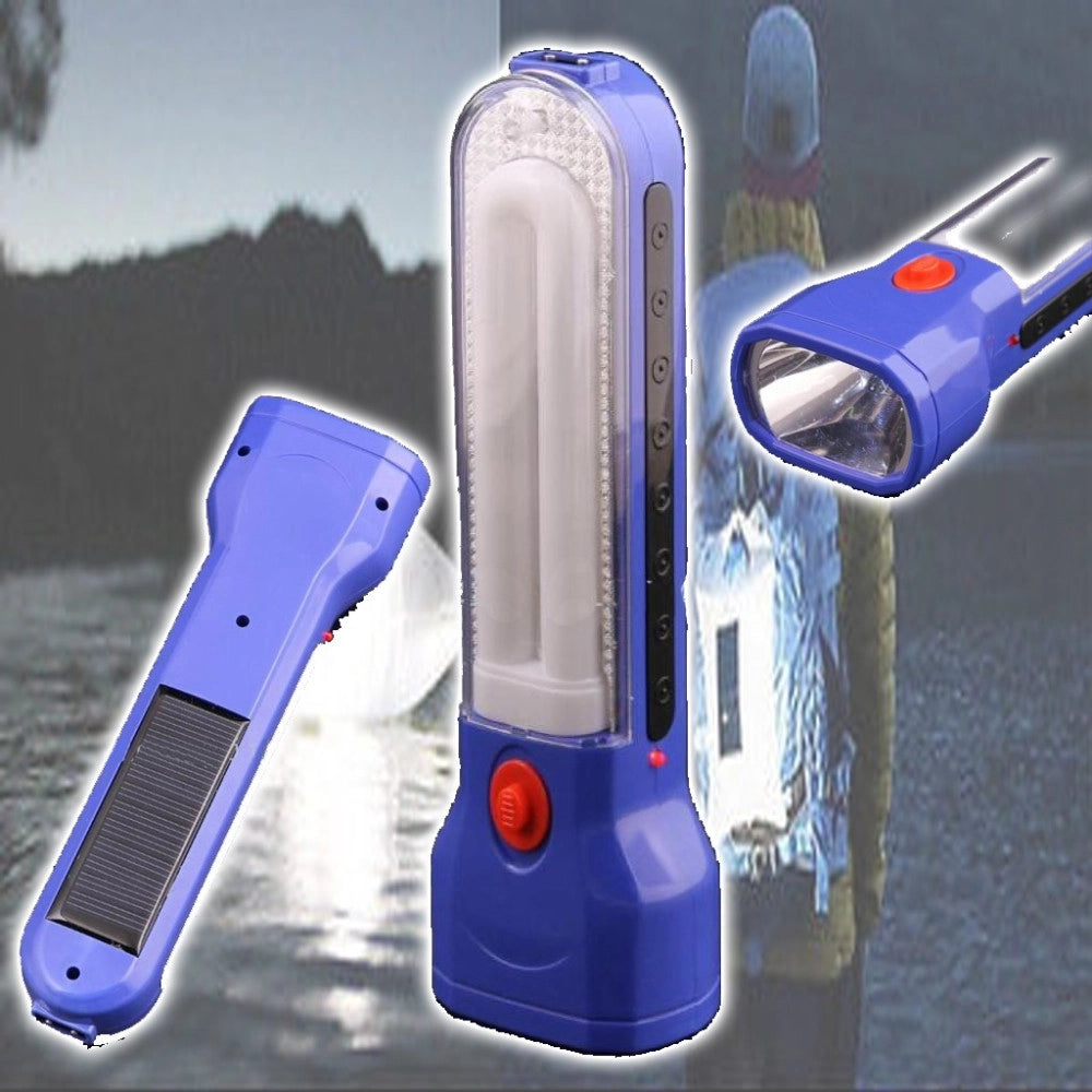 Trade Shop - Lampada Di Emergenza Ricaricaricabile Portatile A Led Neon Con Pannello Solare -