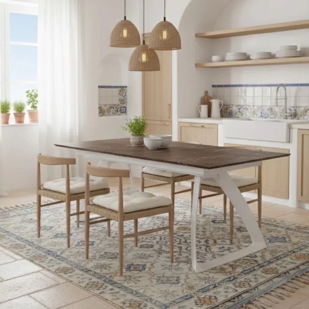 Tavolo da pranzo allungabile in HPL ruggine Grayson 170-270x90 cm fino a 12 posti Made in Italy | Duzzle