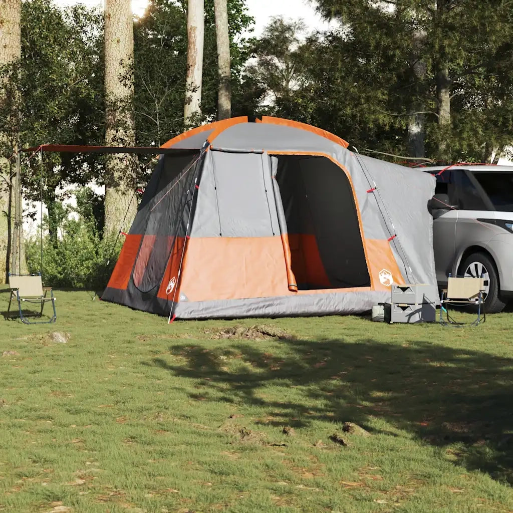 Tenda da Campeggio 4 Persone-Tenda per Escursionismo Grigio e Arancione Impermeabile 120559