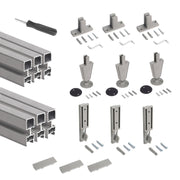 Kit di 3 mensole con staffe e supporti a parete Jagmet, lunghezza 280 mm, Acciaio, Verniciato bianco