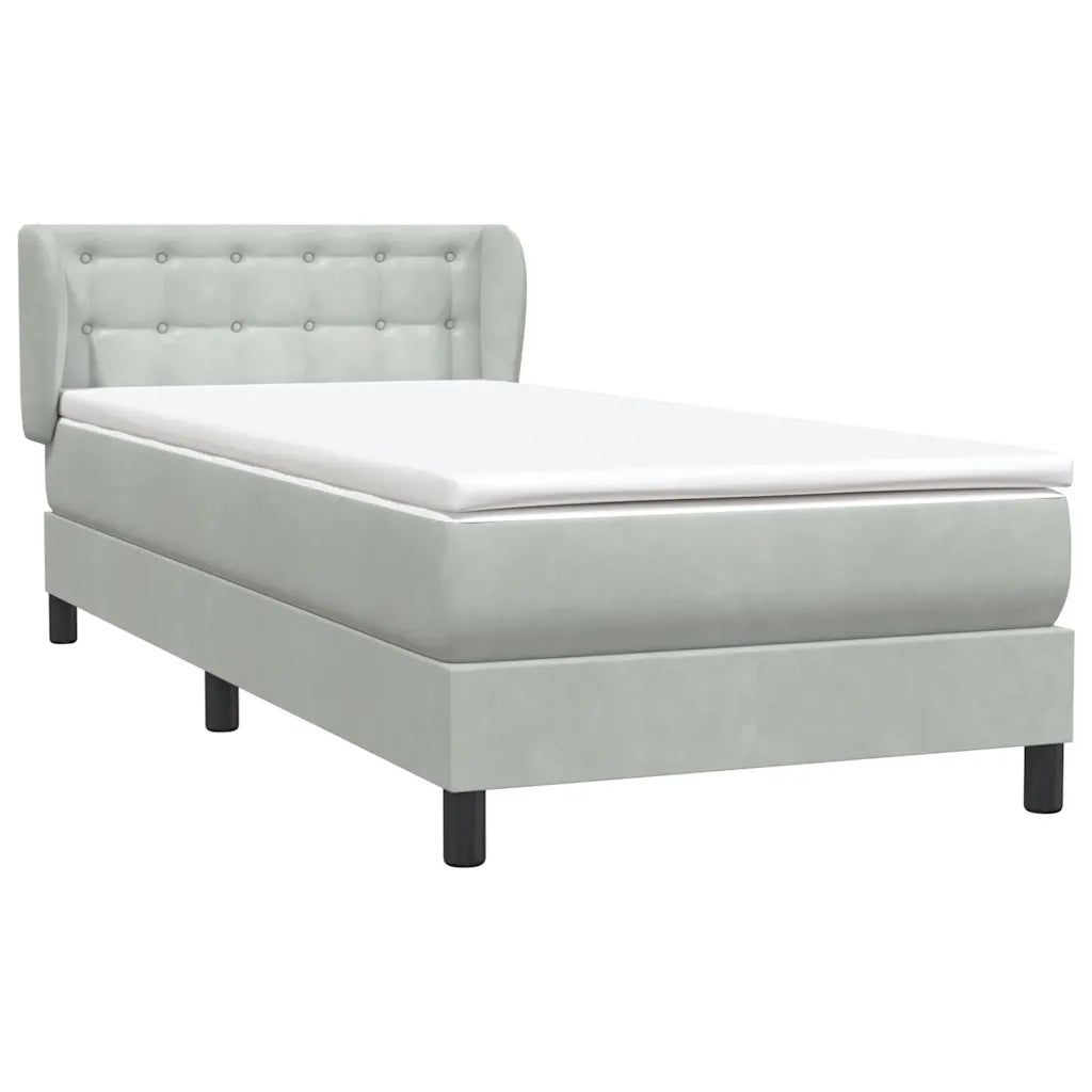 Giroletto a Molle con Materasso grigio chiaro 90x210 cm Velluto 3317847