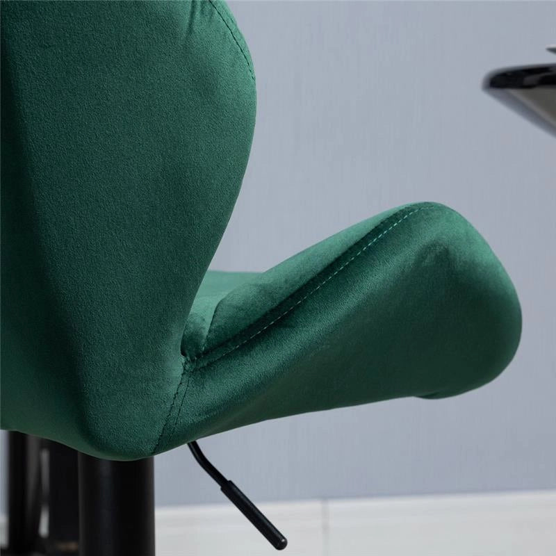 SET 2 SGABELLI GIREVOLI CON ALTEZZA REGOLABILE RIVESTIMENTO VELLUTO VERDE