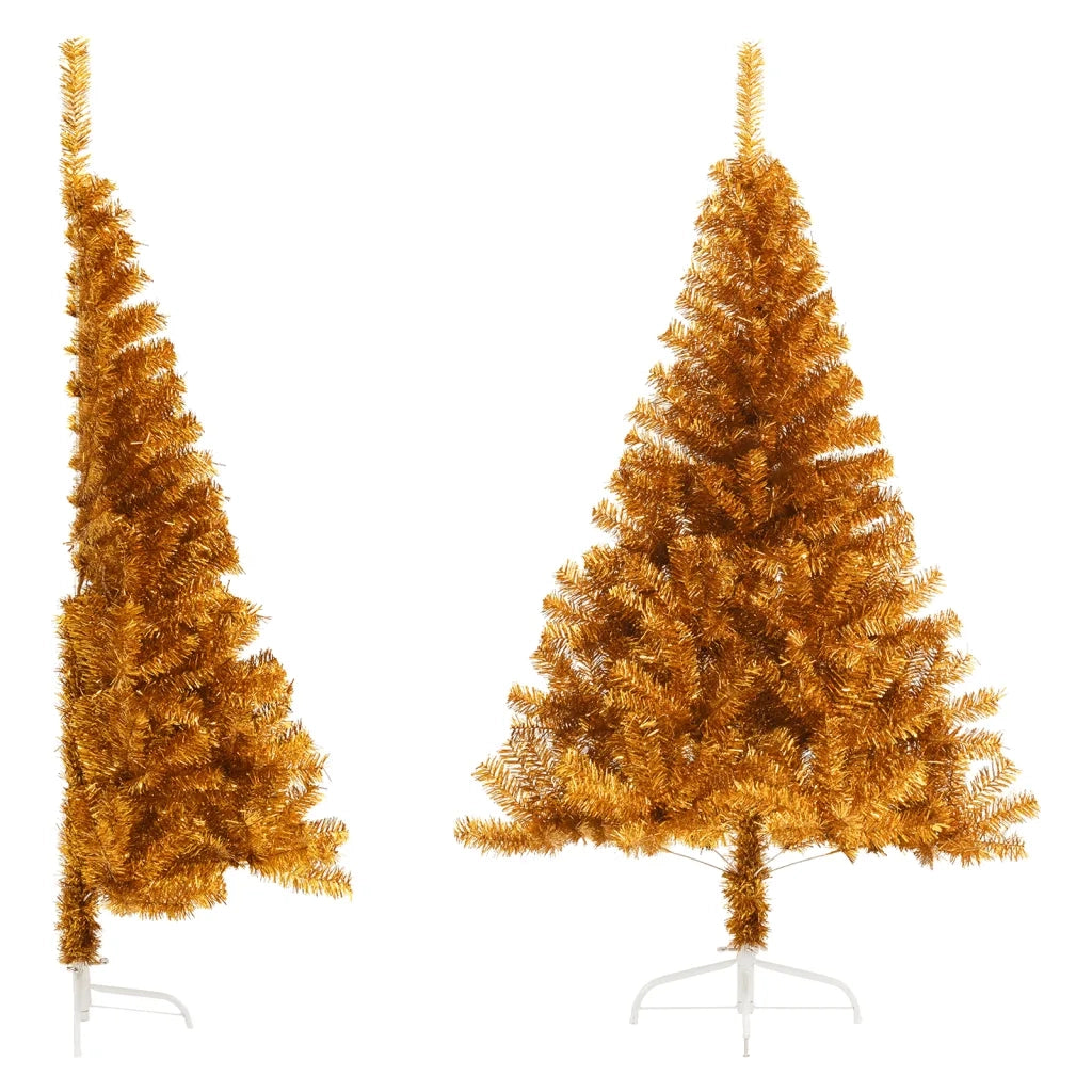Albero di Natale Artificiale a MetÃ  con Supporto Oro 120 cm PVC