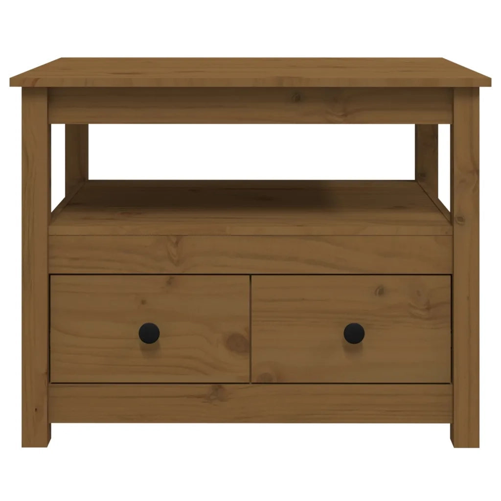 Tavolino da Salotto-Tavolino da soggiorno-Tavolo ambra 71x49x55 cm in Legno Massello di Pino 143175