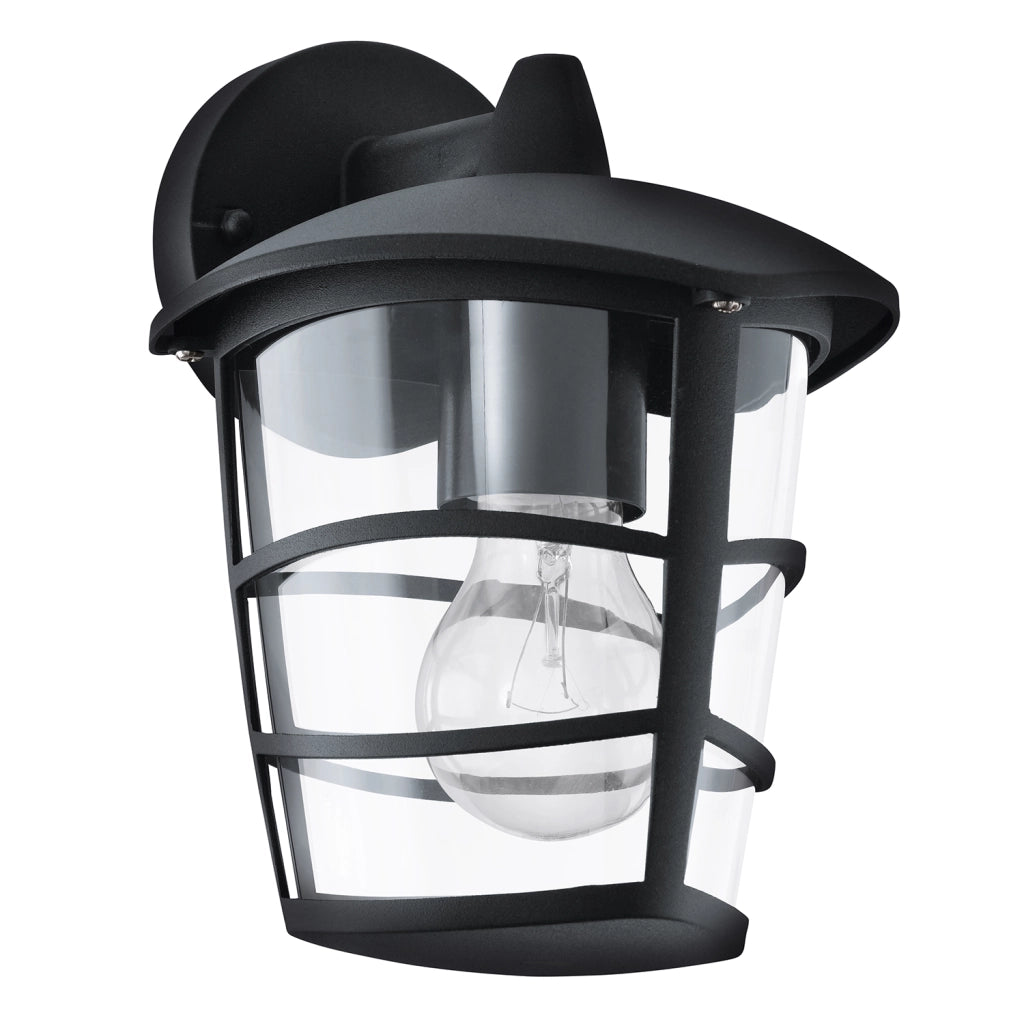 Applique Esterno Moderna Aloria Alluminio Nero Policarbonato Bianco 1 Luce E27