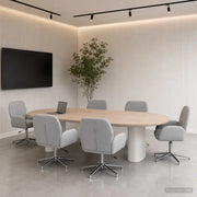 Sedie da scrivania girevoli 6 pz 54 x 58 x 90 cm Grigio Chiaro 3428311