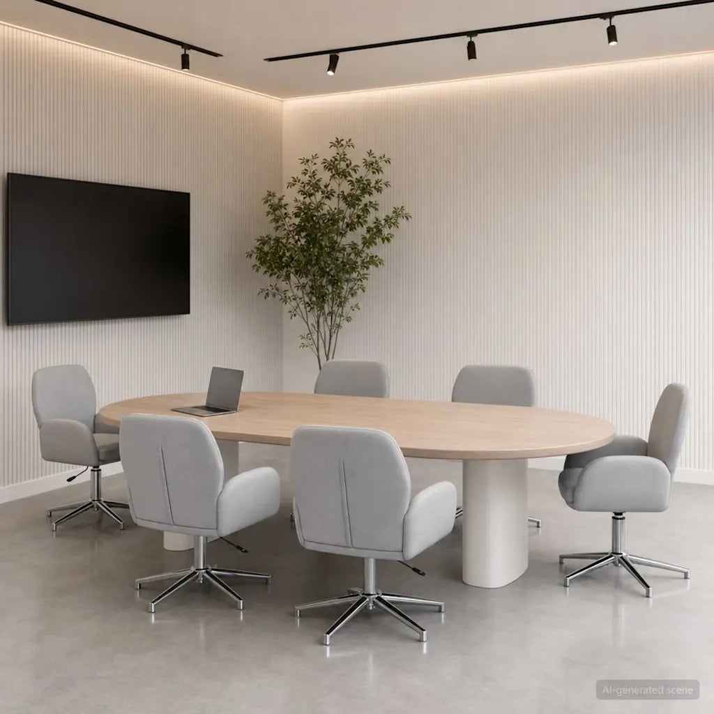 Sedie da scrivania girevoli 6 pz 54 x 58 x 90 cm Grigio Chiaro 3428311