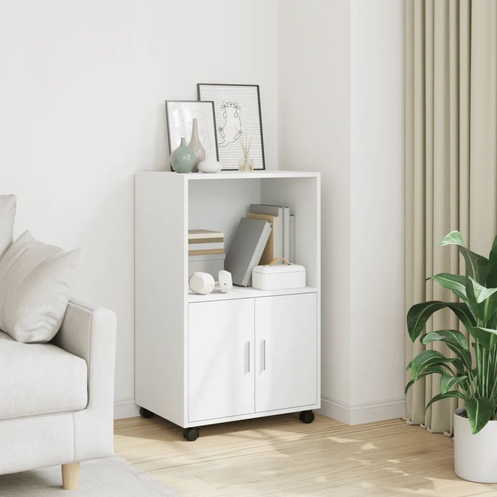 Mobile con Ruote Bianco 55x40x91 cm in Truciolato CFW8548990