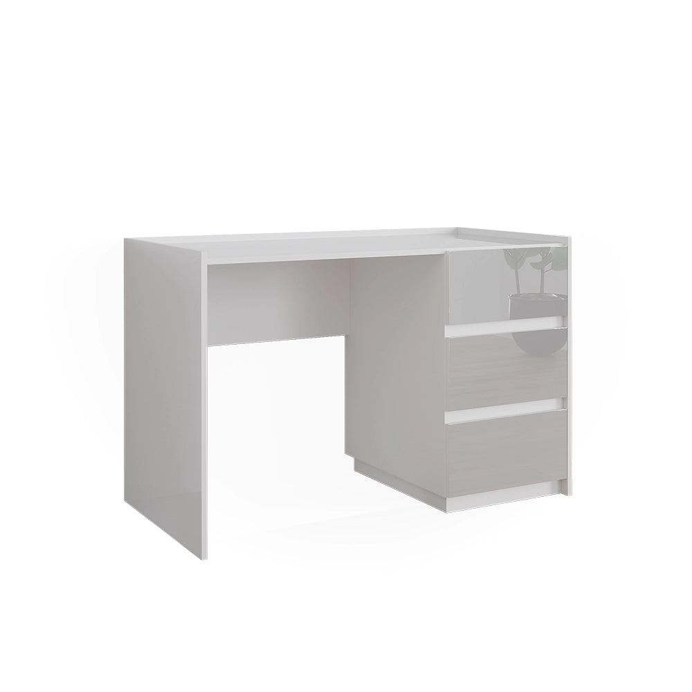 Vicco Tavolo da toilette Bianco lucido 120 cm con 3 cassetti