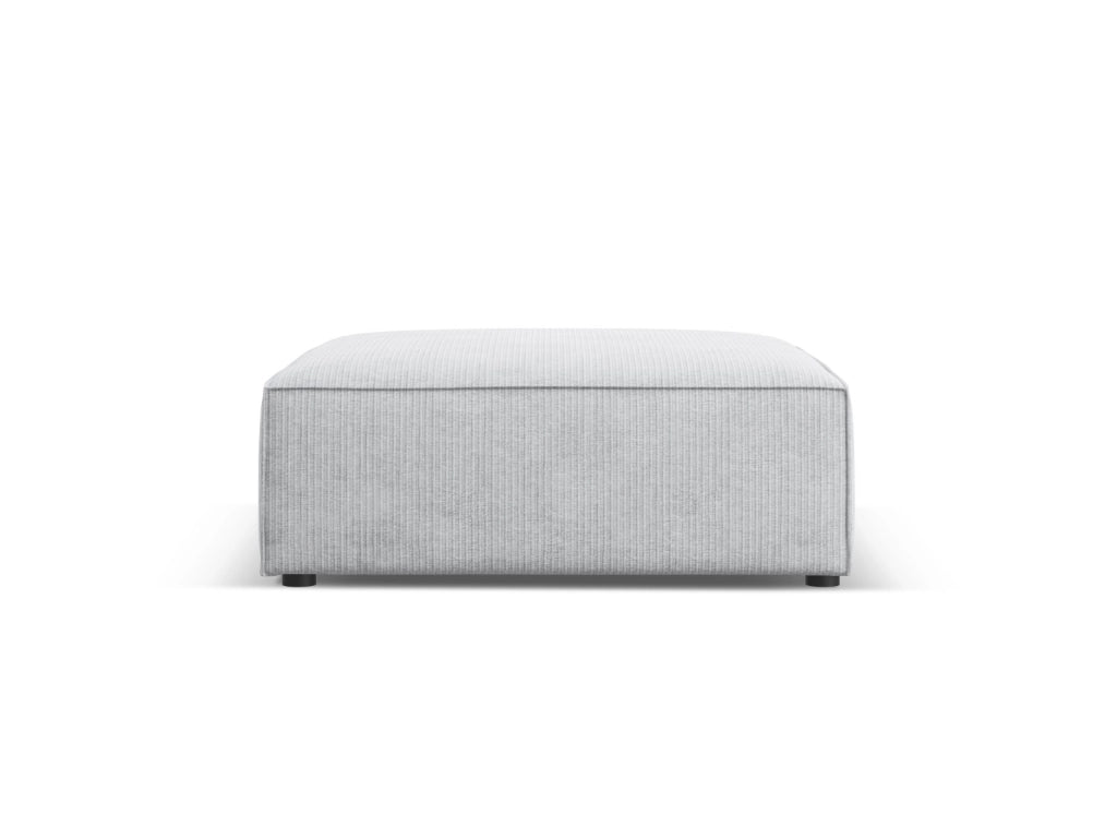 Cosmopolitan Design - Pouf "Arendal" in ciniglia con effetto a coste grigio chiaro 