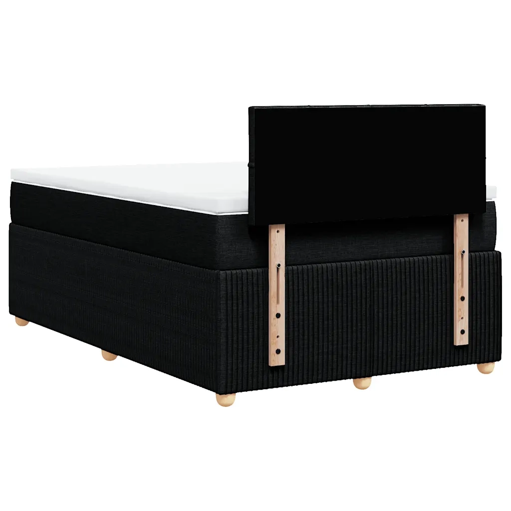 Giroletto a Molle con Materasso Nero 120x190 cm in Tessuto