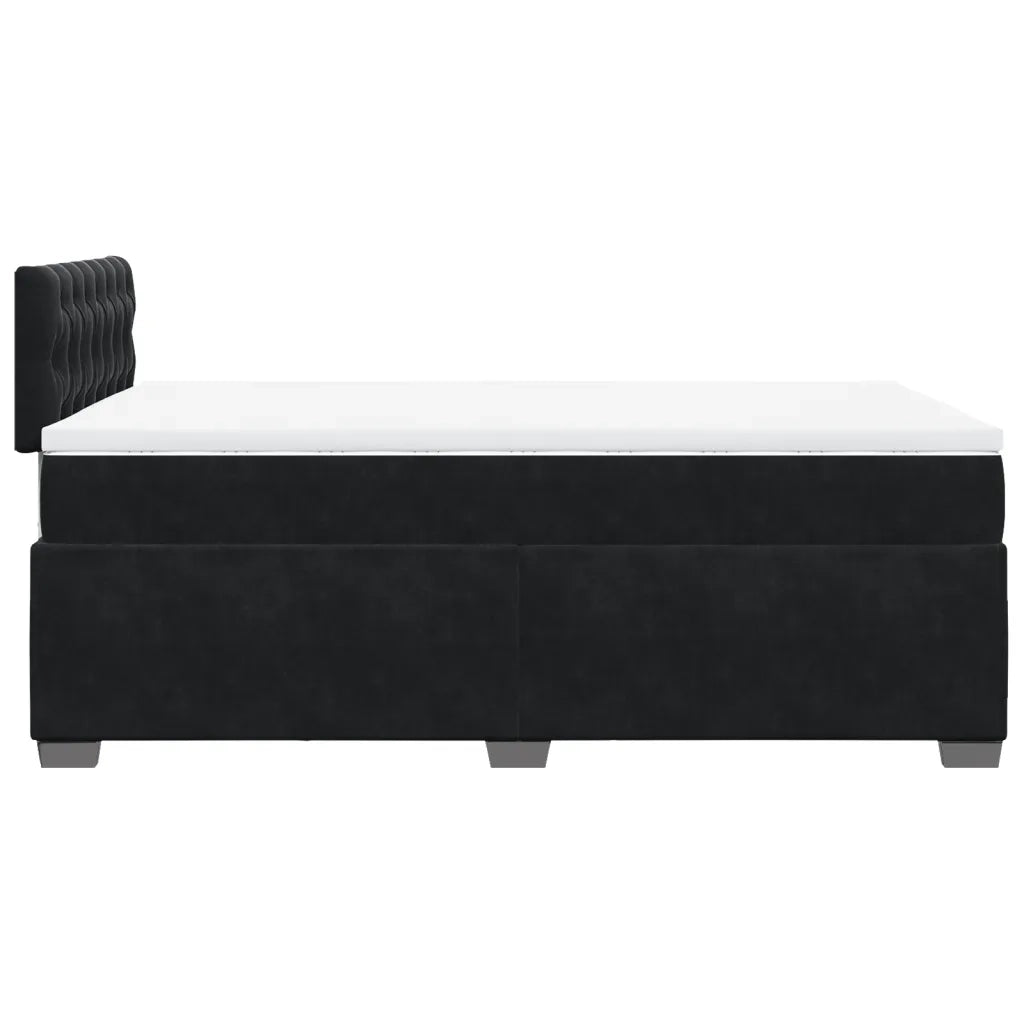 vidaXL Giroletto a Molle con Materasso Nero 120x200 cm in Velluto