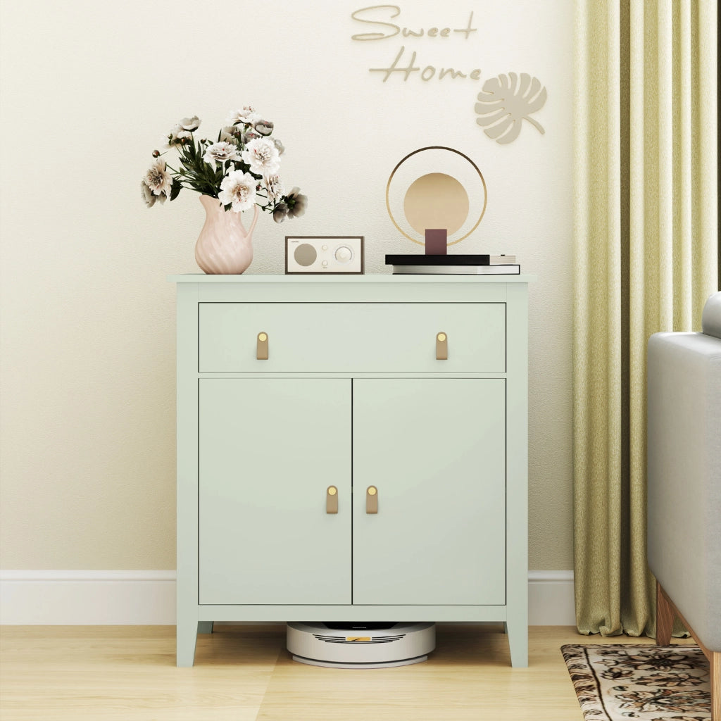 Armadio da soggiorno con cassetti e ante ¨C zephmum ¨C 80x40x90, verde chiaro