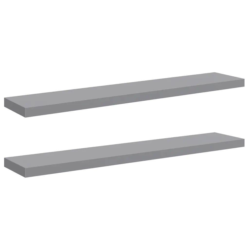 Scaffali a Parete 2 pz Grigi 120x23,5x3,8 cm in MDF cod mxl 33501