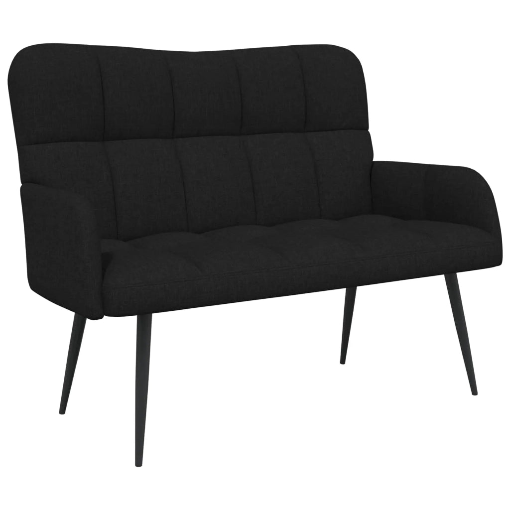 Sofa a Due Posti Nero 115 x 61 x 87 cm Tessuto
