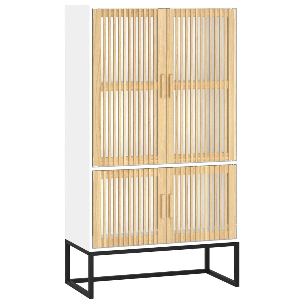 Credenza-Buffet-Armadio da cucina Bianca 70x35x125 cm in Legno Multistrato 975946