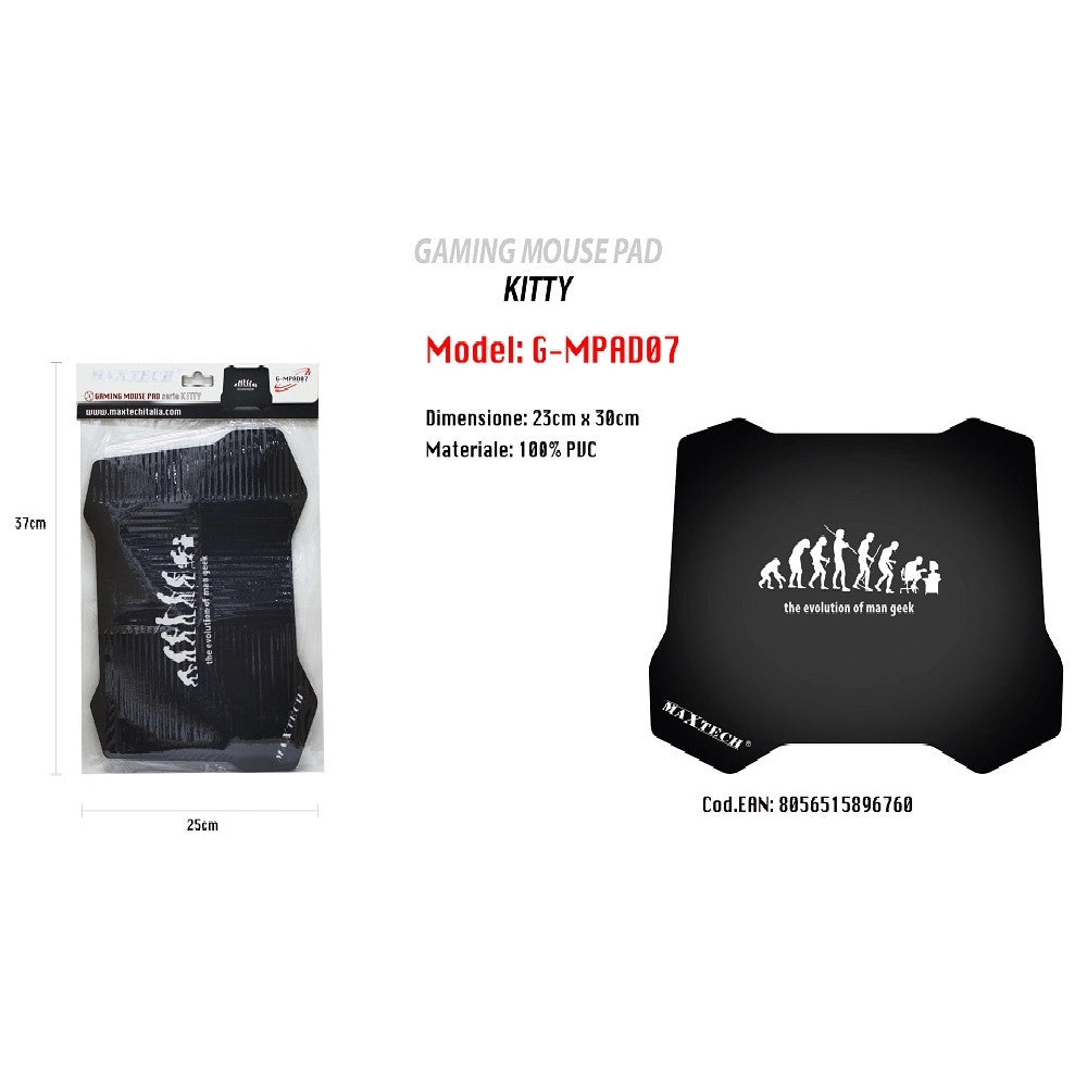 Trade Shop - Tappetino Mouse Pad Antiscivolo Gaming Evoluzione Scimmia Uomo Pc Maxtech G-mpad07 -