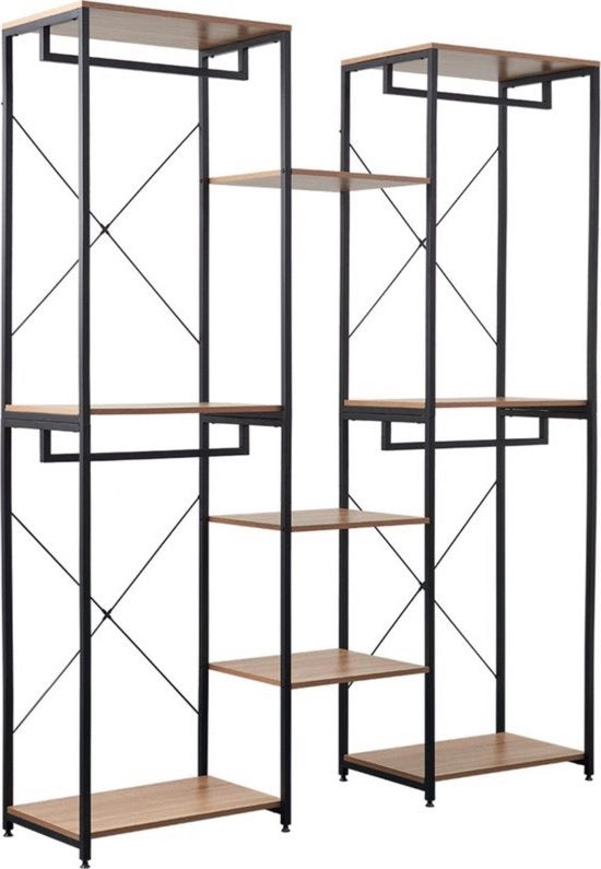 Armadio - costruzione robusta e solida - ampie possibilità di stoccaggio - design sicuro e moderno - ideale per le camere da letto - marrone - 165x39x204.6 cm