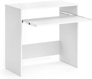 Scrivania Nils, Bianco, 79 x 43 cm, con ripiano estraibile per tastiera per utilizzo come postazione di lavoro