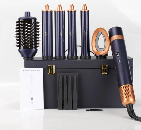 Asciugacapelli Professionale 6 in 1 - Föhn - Tondino - Spazzola a Föhn - Multi Stilista - 3 livelli di calore - 1200-1599W