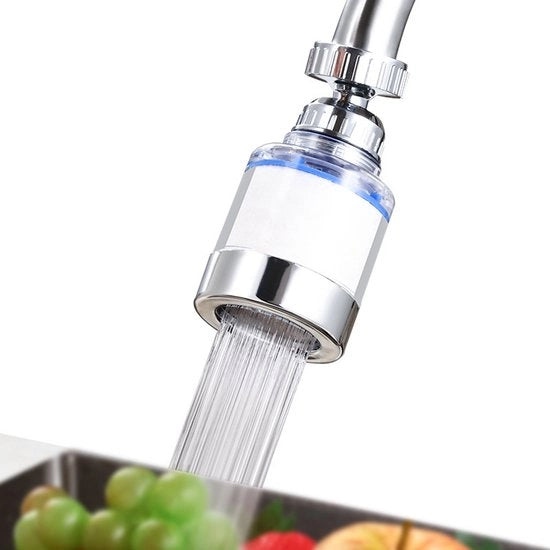 Filtro acqua, filtro acqua, rubinetto, rotazione 360 gradi, filtro acqua 6 pezzi filtri in polipropilene cotone, 2 pezzi filtro acqua 4 rubinetti, dispositivo per rimuovere l'ossigeno, accessori cucina.