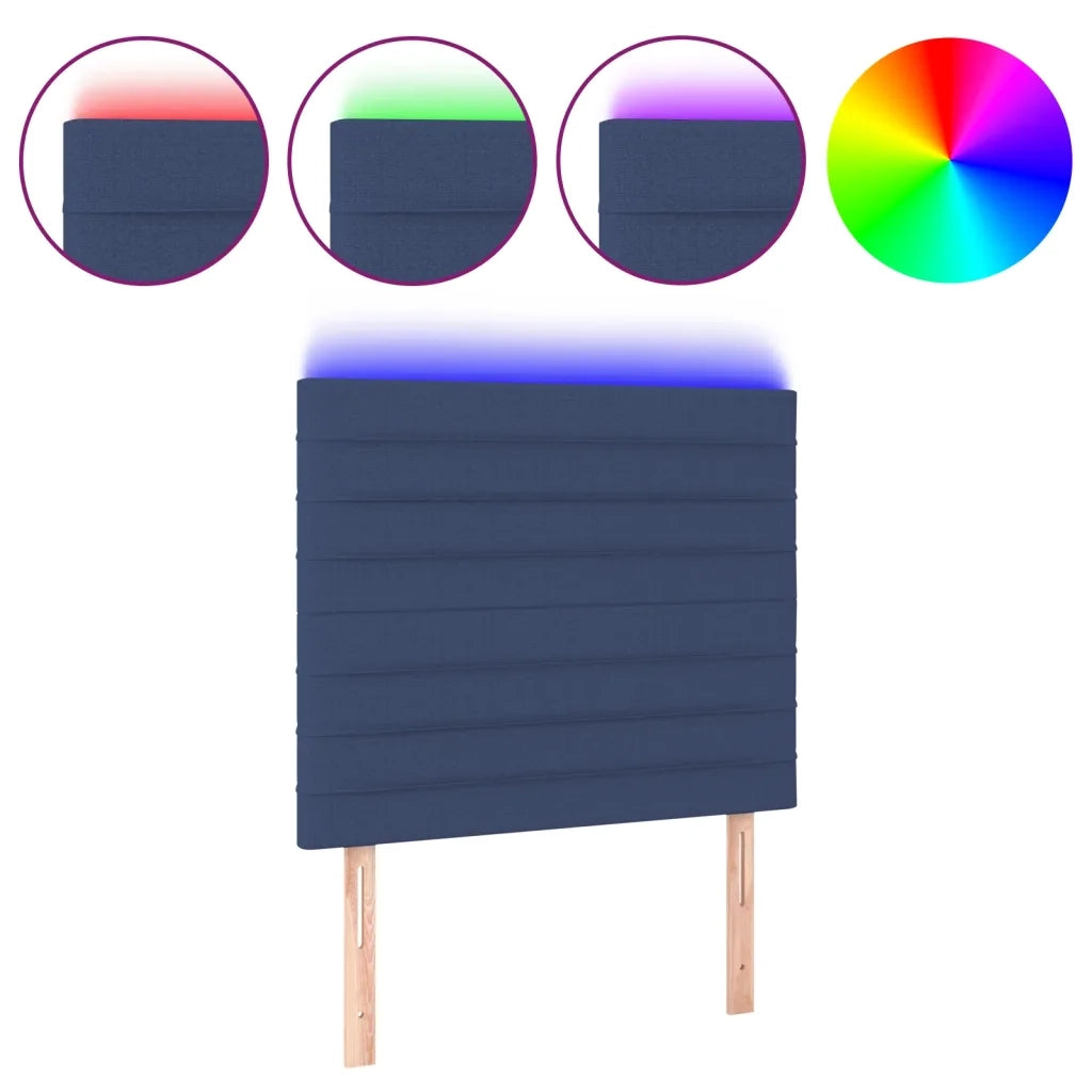 Testiera | Testata a LED Blu 90x5x118/128 cm in Tessuto