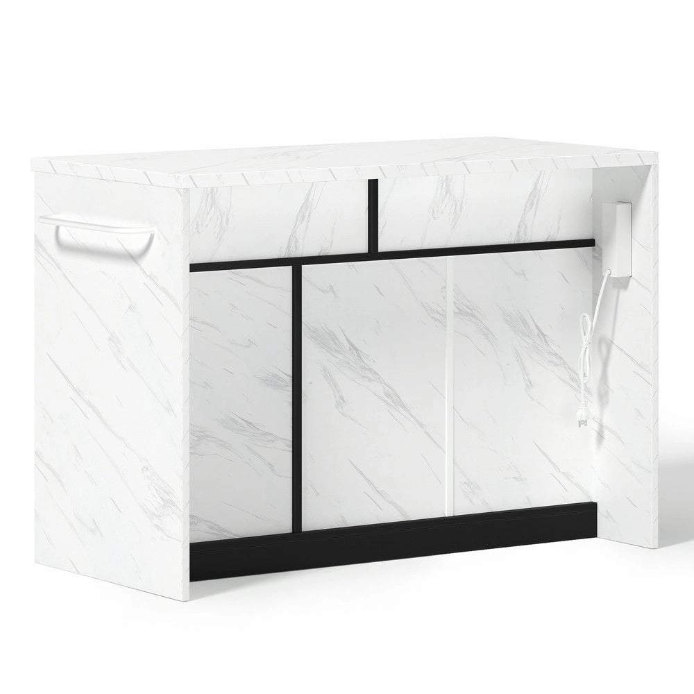 Isola Cucina con Prese Elettriche USB e Ripiani Regolabili ¨C Xylo ¨C 120x60x91 cm