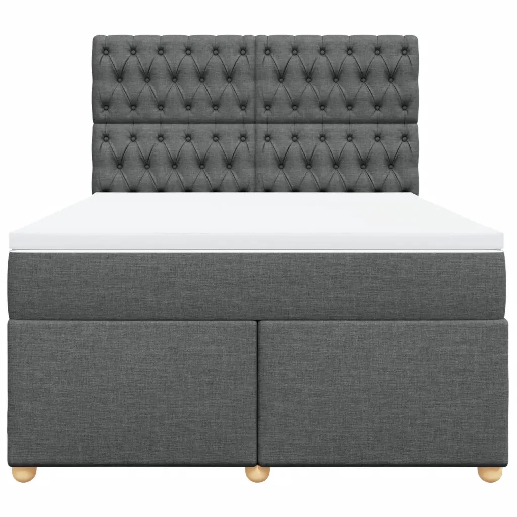 Giroletto a Molle con Materasso Grigio Scuro 140x190 cm Tessuto 3291283