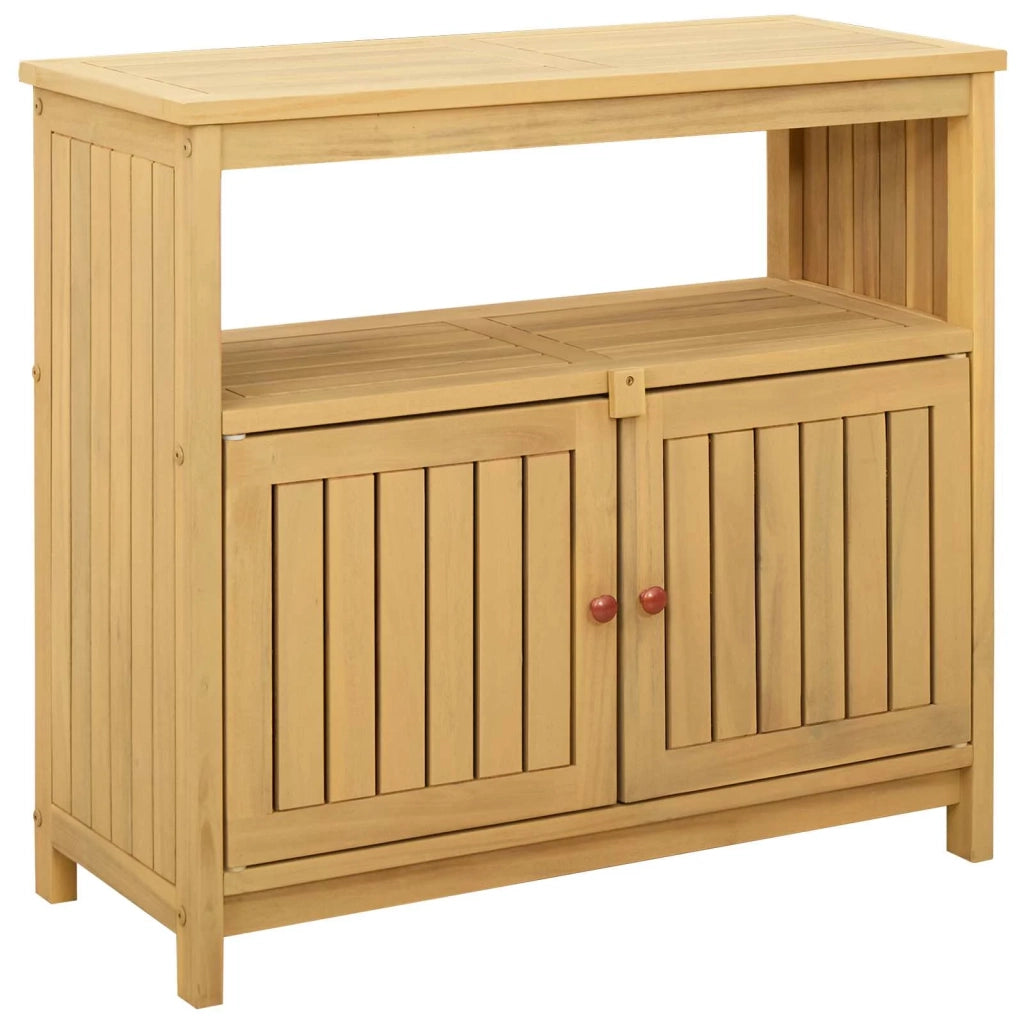 Tavolo consolle da giardino Acacia chiaro 80 x 35 x 75 cm
