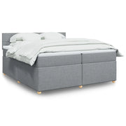 Giroletto a Molle con Materasso Grigio Chiaro 200x200cm Tessuto