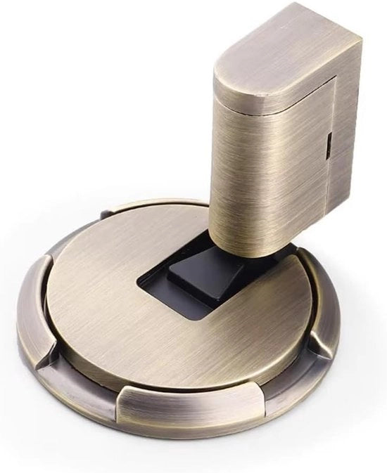 Stop di porta meccanico - Stop di porta per pavimento - Protezione per mobili - Installazione senza chiodi - 12cm di altezza - Bronzo