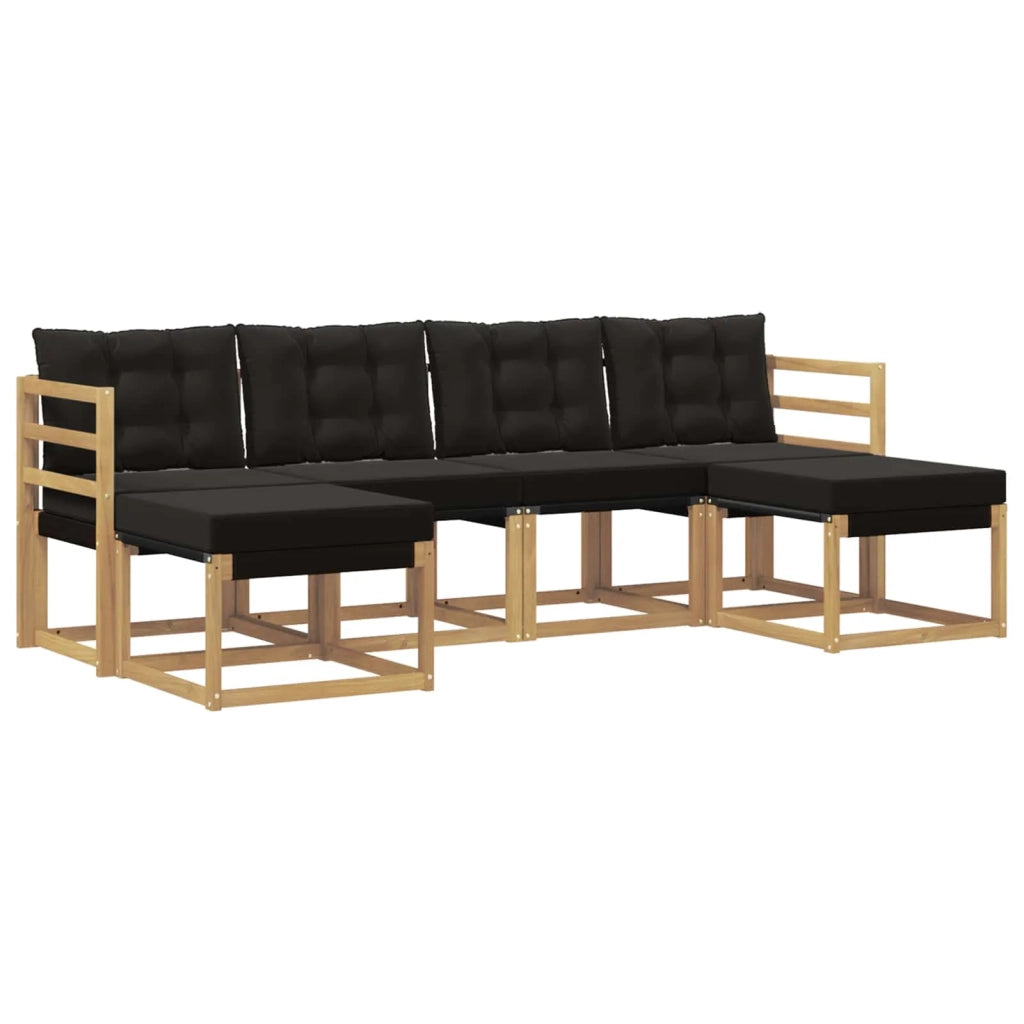 Set di divani da esterno 6 pz Bianco e Nero 3389730