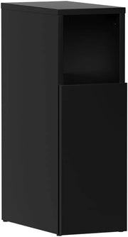 Comodino camera da letto Enton, Nero, 20 x 59.5 cm con 1 porta, adatto come superficie d'appoggio accanto al letto