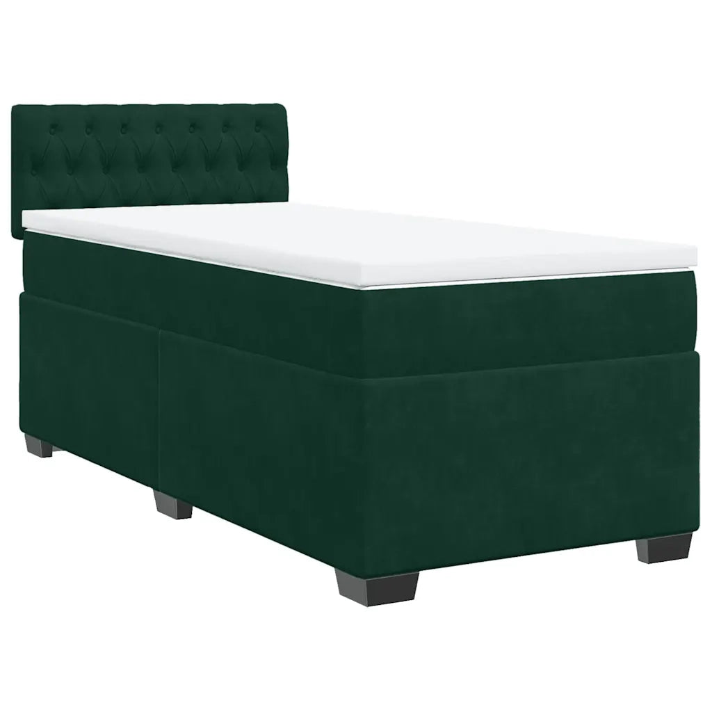 Giroletto a Molle con Materasso Verde Scuro 80x200 cm Velluto 3286171