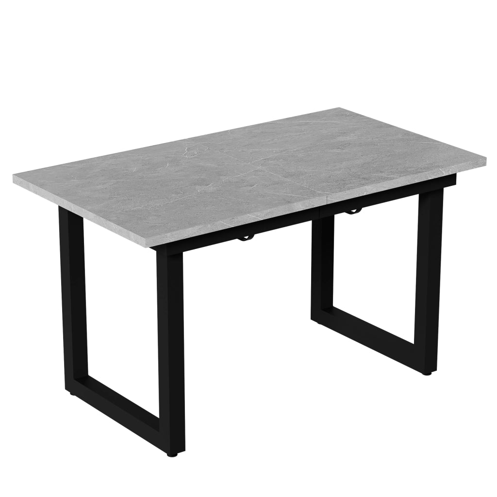 Tavolo allungabile con struttura in metallo stile industriale per sala da pranzo in MDF grigio effetto cemento nero