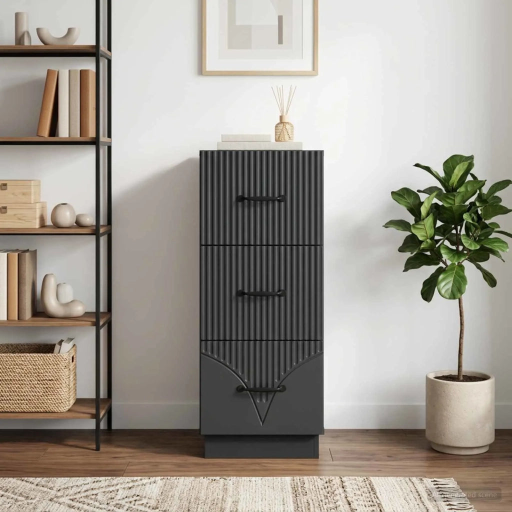 Mobile con Cassetti Nero 33 x 34,5 x 87 cm Legno ingegnerizzato 895306