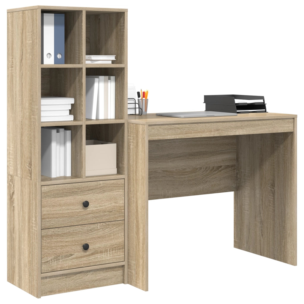 Scrivania con archiviazione Rovere Sonoma Legno ingegnerizzato
