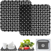 Mat di asciugatura per piatti con funzione antiscivolo - Protezione per servizio da tavola - Nero - 28 x 28 cm, Formato regolabile - Mat per asciugatura piatti