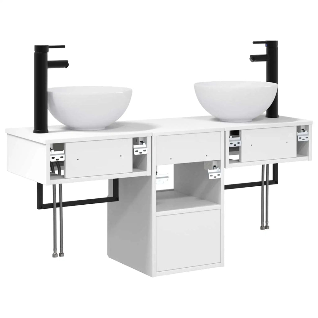 Set di mobili per il bagno 3 pz Bianco Legno ingegnerizzato 3405577