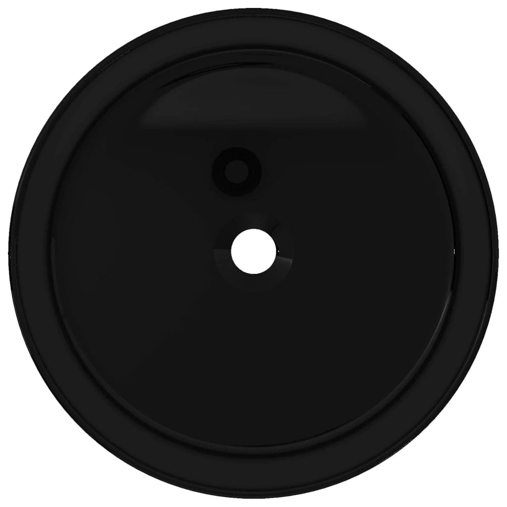 Lavabo tondo 40x15 cm lavabo bagno ceramica nero 02_0002541